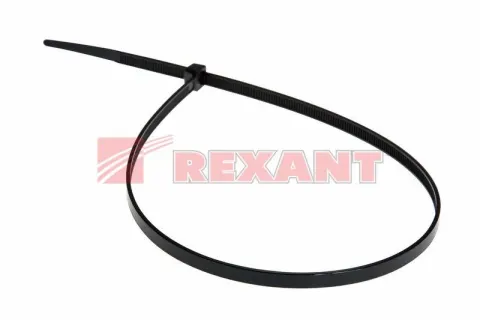 Хомут пластиковый 4.8х300 REXANT рулев. рейка 1уп./100шт черный /1/10/100