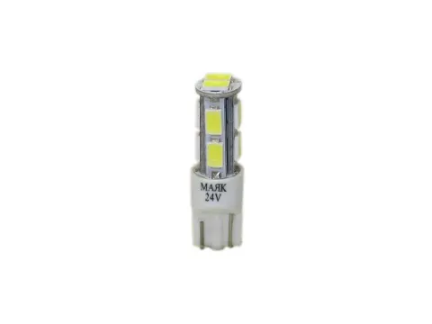 Светодиод 24V T10 10SMD(5630) W2,1x9,5D WHITE"Маяк"/10