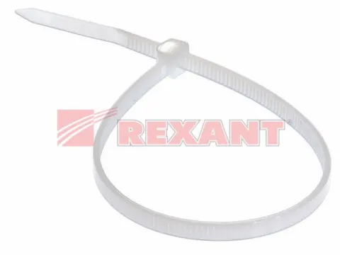 Хомут пластиковый 3.6х250 REXANT белый 1уп./100шт /1/10/100