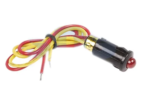 Индикатор Малый Ф8 12v c проводом красный LED 1/10