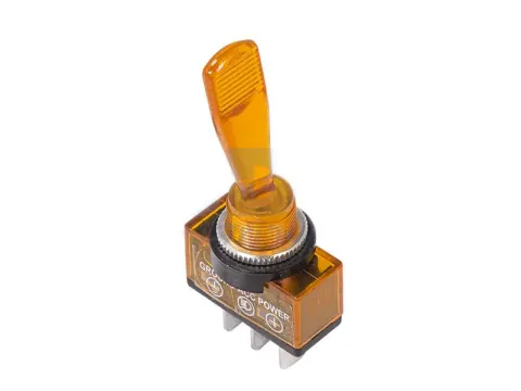 Тумблер 12V 20A (3с) ON-OFF однополюсный LED желтый/10