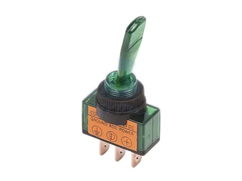 Тумблер 12V 20A (3с) ON-OFF однополюсный LED зеленый/10