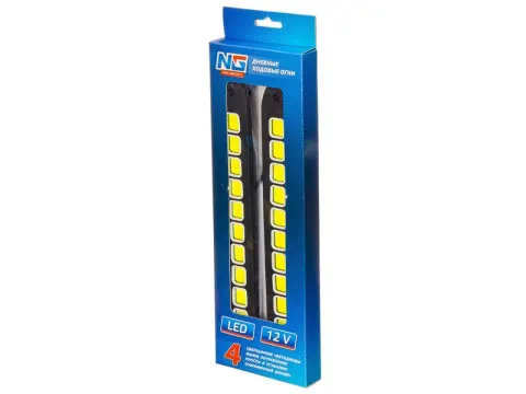 Огни ходовые 40 LED, 12V, гибкие, резин. корп., 260мм, белый