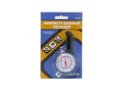 Манометр шинный 3,5 атм, пласт. корпус