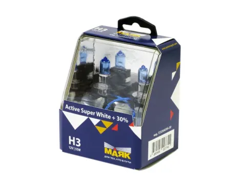 Лампа МАЯК Active H3 12V 55W PK22s Super White +30% /1/6/60