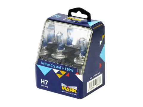 Лампа МАЯК Active H7 12V 55W Px26d Crystal +130% /1/6/60