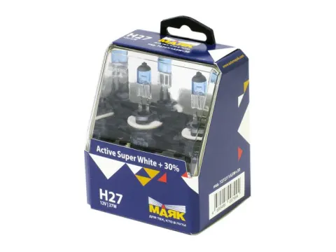 Лампа МАЯК Active H27 12V 27W PG13 Super White +30% /1/6/60