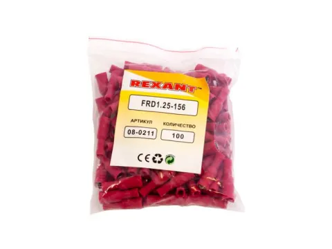 Разъем штекерный изолированный гнездо 4мм 0.5-1.5 мм(кв) красный REXANT