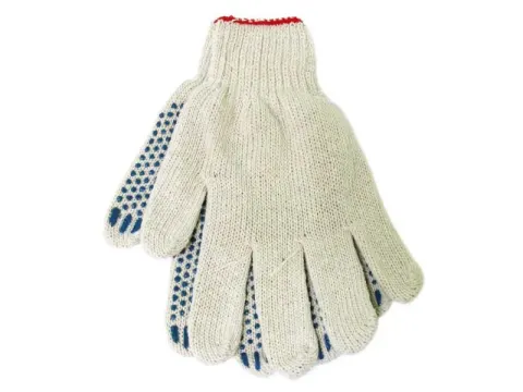 Перчатки х/б с ПВХ  7,5кл. 5-нитка белые /10/300