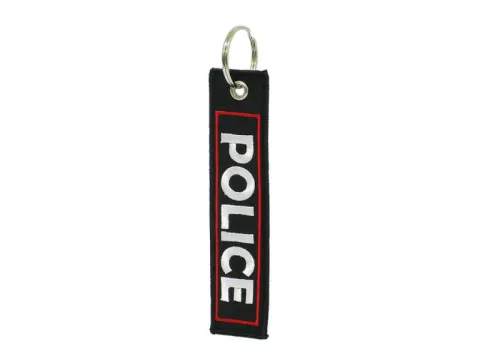 Брелок из ткани "POLICE" с вышивкой 3х13 см