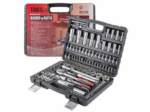Набор инструмента 108пр. 1/2",1/4" (6гр.)(4-2мм)  Baum Auto