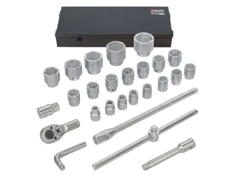 Набор инструментов 3/4 ",26 пр.(6гр.)(17,19,21,22,24,27,30,32,33,34,35,36,(36-12гр),38,41,46,50-3/4" FORCEKRAFT