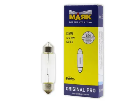 Лампа МАЯК ORIGINAL PRO АС 12V  5W (39мм)/10