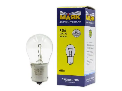 Лампа МАЯК ORIGINAL PRO А12V 21W BAU15S (смещ.цоколь)/10