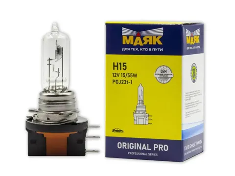 Лампа МАЯК ORIGINAL PRO H15 12V 15/55W PGJ23t-1