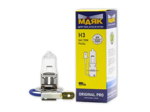 Лампа МАЯК ORIGINAL PRO H3 24V 70W Pk22s