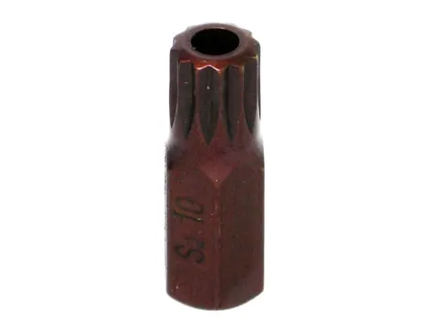 Бита М10 SPLINE, 12 лучей, L=30mm с отверстием МАЯКАВТО™ 1/10/80/800_