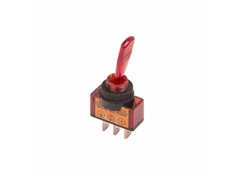 Тумблер 12V 20А (3c) ON-OFF однополюсный с красной подсветкой (ASW-13D) REXANT