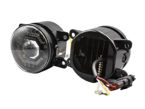 Фары светодиод. противотуманные универсальные круглые ДХО + поворотник 12-24V, 18w, 3,5in, 1800lm (2шт.) HL-C243