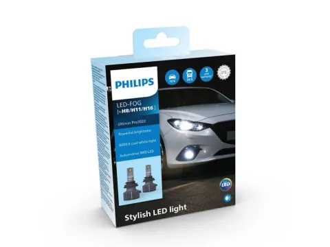 Лампа PHILIPS FOG H11/H8/H16 25W (PGJ19-2) 6500K Ultinon Pro3022 LED 12/24V