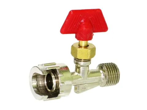 Кран 1/4"- 1/4" внешняя/внешняя резьба с рефл.гайкой хром