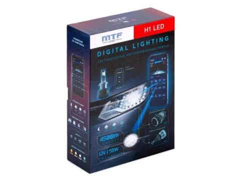 Светодиодные лампы MTF Light серии DIGITAL LIGHTING Н1, 12V, 55W, 4500lm, 3000-7000K, управление со