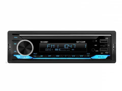 Автомагнитола SKYLOR RS-520BT Multicolor 4x60 BT, MP3, WMA, USB, AUX,6 RCA, Д/У
