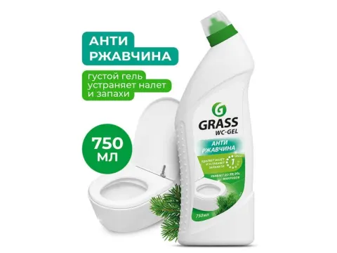 Очиститель WC-GEL ср-во д/чистки унитазов, кафеля, фаянса GRASS Кислотное чистящее  750мл /1/12