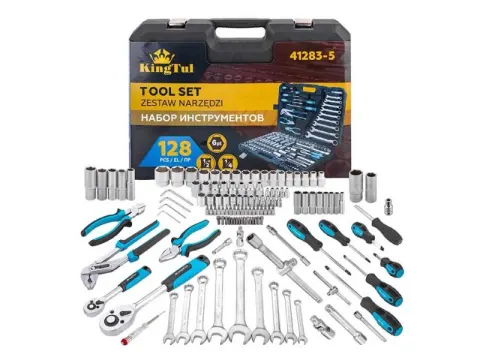 Набор инструментов 128пр. 1/4", 1/2" (6гр.) KINGTUL