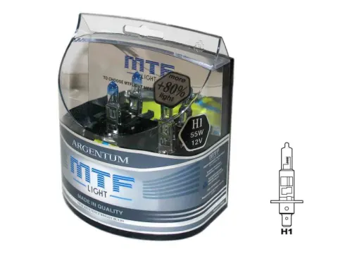Набор ламп MTF H1 12V55W Argentum+80% 4000K (Корея)