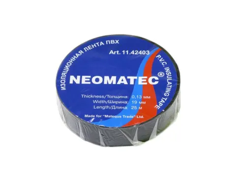 Изолента 19мм*25м "NEOMATEC" черный /10/200