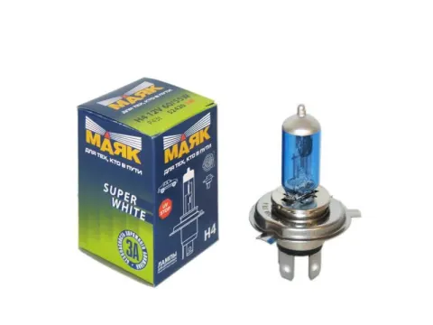 Лампа МАЯК H4 12V 60/55W P43t SUРER WHITE 10/400