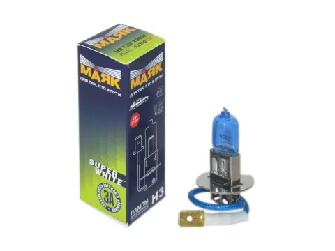 Лампа МАЯК H3 12V 100W Pk22s SUРER WHITE /10