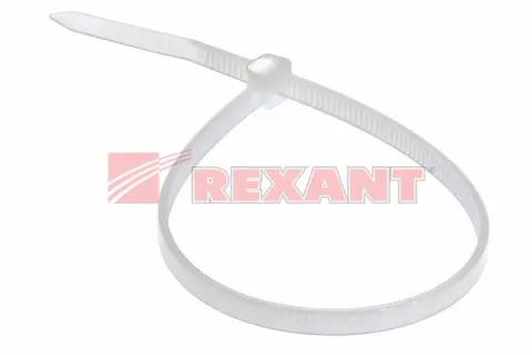 Хомут пластиковый 4.8х400 REXANT белый 1уп./100шт /1/10/50